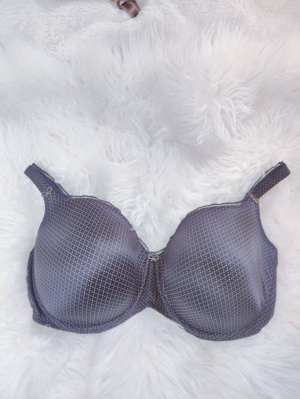 PrimaDonna Twist T-Shirt Bra Size 38E 38DD Molded Underwire Charcoal Dot Print